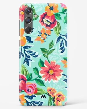 Flower Print on Canvas Hard Case Phone Cover-(Samsung)