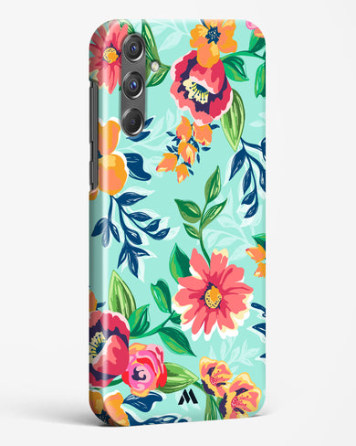 Flower Print on Canvas Hard Case Phone Cover-(Samsung)