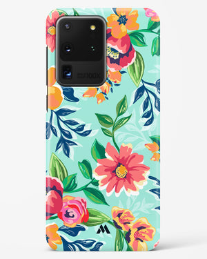 Flower Print on Canvas Hard Case Phone Cover (Samsung)