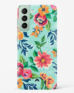 Flower Print on Canvas Hard Case Phone Cover-(Samsung)