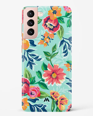 Flower Print on Canvas Hard Case Phone Cover (Samsung)