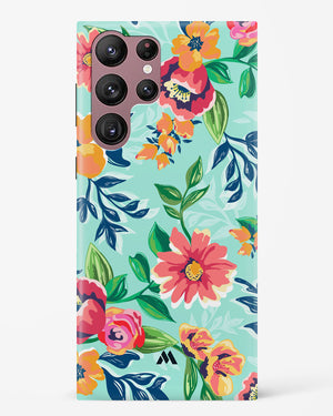 Flower Print on Canvas Hard Case Phone Cover (Samsung)