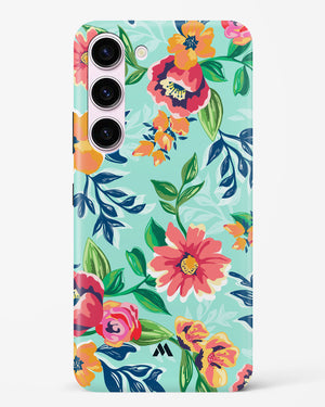 Flower Print on Canvas Hard Case Phone Cover-(Samsung)