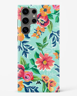 Flower Print on Canvas Hard Case Phone Cover (Samsung)