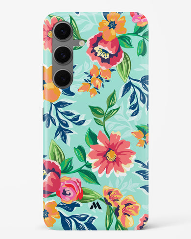 Flower Print on Canvas Hard Case Phone Cover (Samsung)