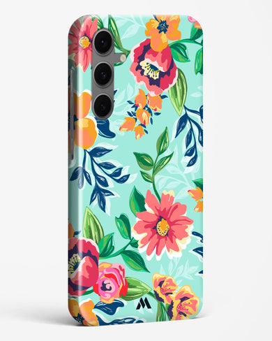 Flower Print on Canvas Hard Case Phone Cover (Samsung)