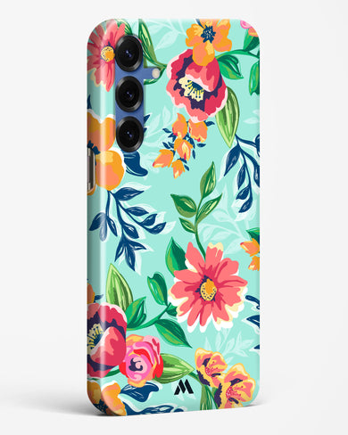 Flower Print on Canvas Hard Case Phone Cover (Samsung)
