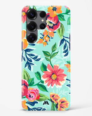 Flower Print on Canvas Hard Case Phone Cover (Samsung)