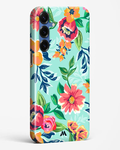 Flower Print on Canvas Hard Case Phone Cover (Samsung)