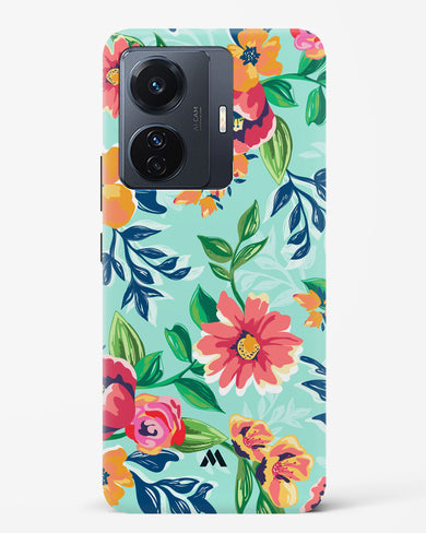 Flower Print on Canvas Hard Case Phone Cover-(Vivo)