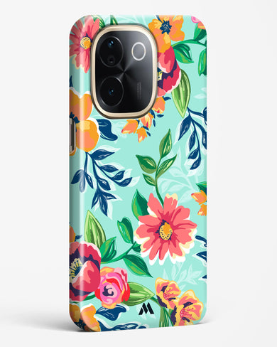 Flower Print on Canvas Hard Case Phone Cover (Vivo)