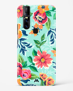 Flower Print on Canvas Hard Case Phone Cover-(Vivo)