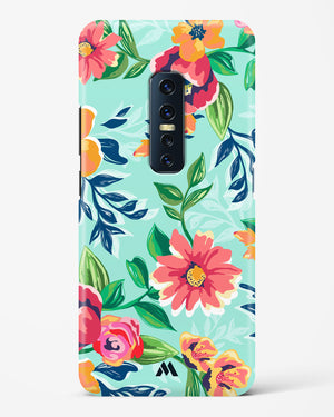 Flower Print on Canvas Hard Case Phone Cover-(Vivo)