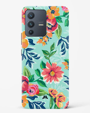 Flower Print on Canvas Hard Case Phone Cover-(Vivo)