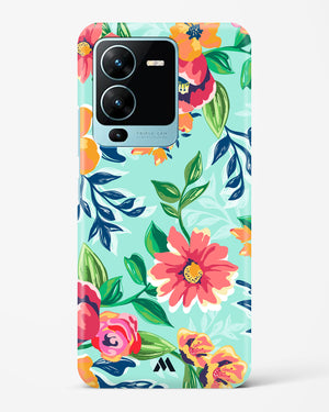 Flower Print on Canvas Hard Case Phone Cover-(Vivo)