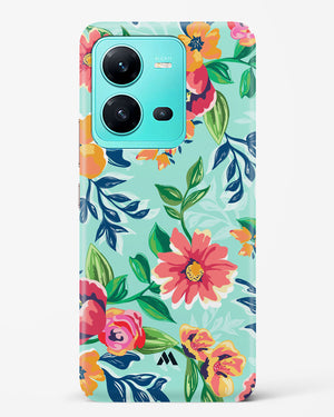Flower Print on Canvas Hard Case Phone Cover (Vivo)