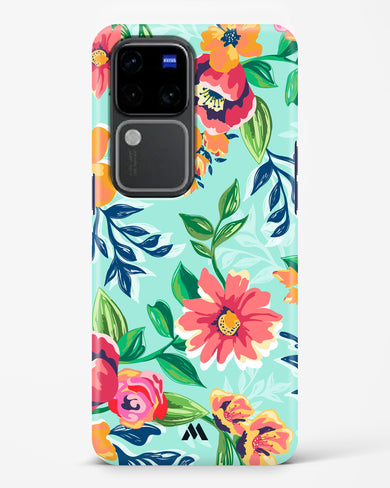 Flower Print on Canvas Hard Case Phone Cover (Vivo)