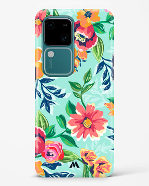 Flower Print on Canvas Hard Case Phone Cover (Vivo)