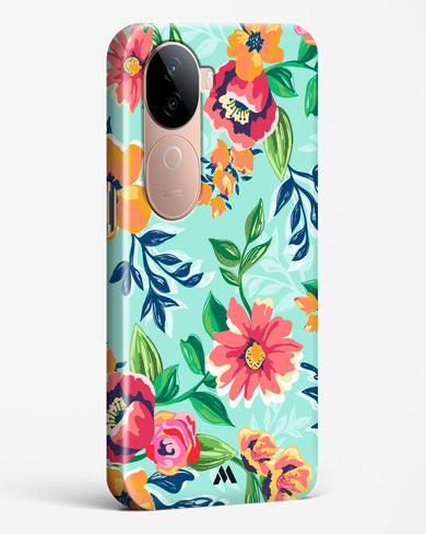 Flower Print on Canvas Hard Case Phone Cover (Vivo)