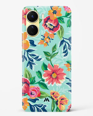 Flower Print on Canvas Hard Case Phone Cover-(Vivo)