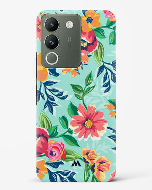 Flower Print on Canvas Hard Case Phone Cover-(Vivo)