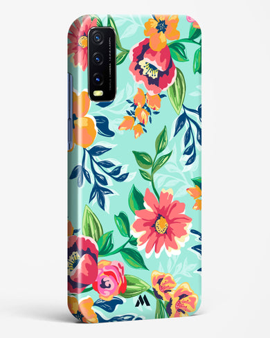 Flower Print on Canvas Hard Case Phone Cover-(Vivo)