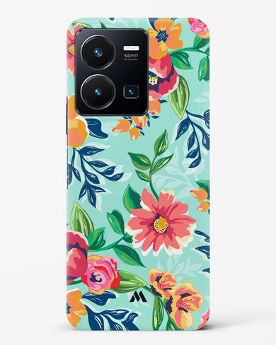 Flower Print on Canvas Hard Case Phone Cover-(Vivo)