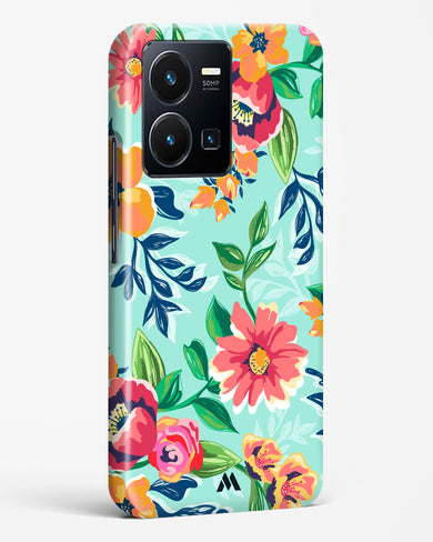 Flower Print on Canvas Hard Case Phone Cover-(Vivo)