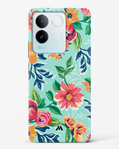 Flower Print on Canvas Hard Case Phone Cover (Vivo)