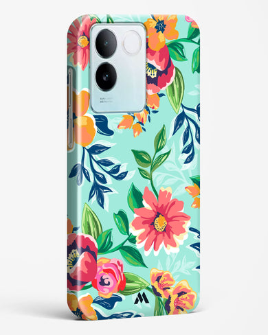 Flower Print on Canvas Hard Case Phone Cover (Vivo)