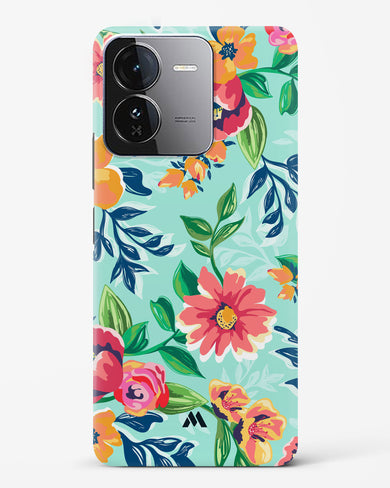 Flower Print on Canvas Hard Case Phone Cover (Vivo)