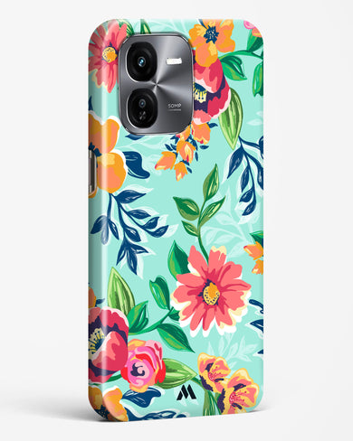 Flower Print on Canvas Hard Case Phone Cover (Vivo)