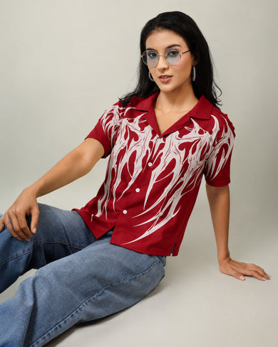 Crimson Flame | Women Summer Shirt