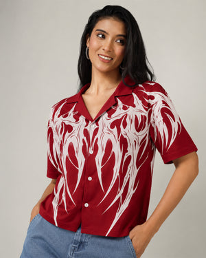 Crimson Flame | Women Summer Shirt