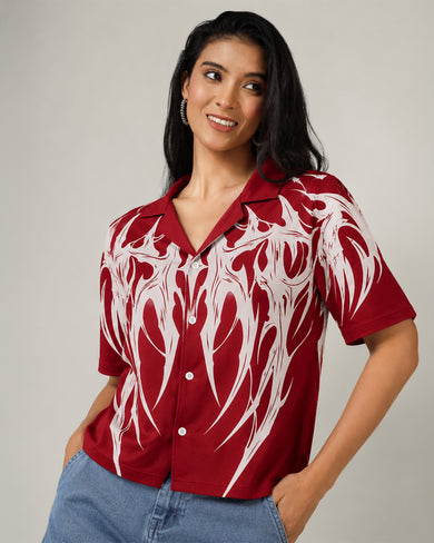 Crimson Flame | Women Summer Shirt