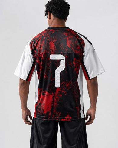 Dragonfire Crimson Jersey | V-Neck Oversized T-Shirt