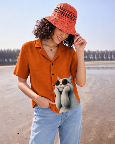 Nonchalant Cat | Women Summer Shirt