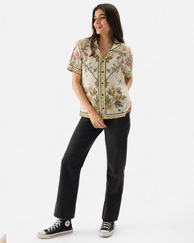 Botanical Dragonfly Reverie | Women Summer Shirt