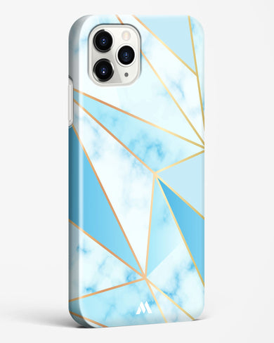 Marble Triangles Gold and Blue Hard Case Phone Cover-(Apple)