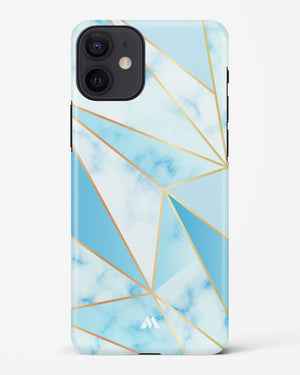 Marble Triangles Gold and Blue Hard Case iPhone 12 Mini