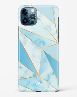 Marble Triangles Gold and Blue Hard Case Phone Cover (Apple)