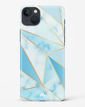 Marble Triangles Gold and Blue Hard Case Phone Cover (Apple)