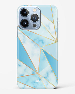 Marble Triangles Gold and Blue Hard Case iPhone 13 Pro Max