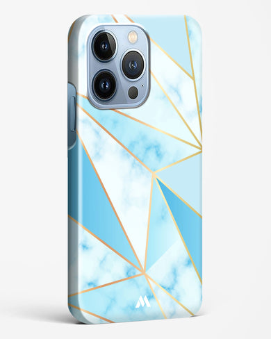 Marble Triangles Gold and Blue Hard Case Phone Cover (Apple)