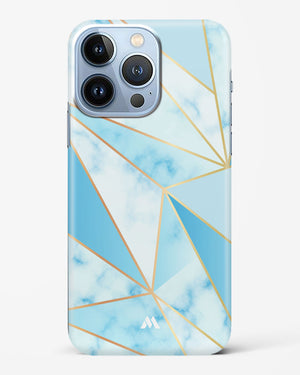 Marble Triangles Gold and Blue Hard Case iPhone 13 Pro