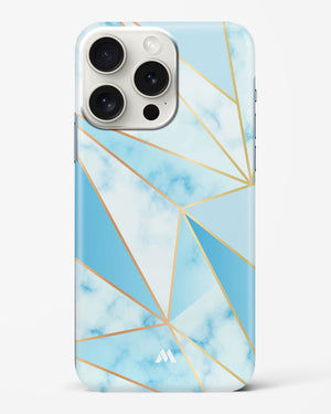 Marble Triangles Gold and Blue Hard Case iPhone 15 Pro