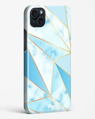 Marble Triangles Gold and Blue Hard Case Phone Cover-(Apple)