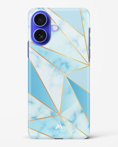 Marble Triangles Gold and Blue Hard Case Phone Cover (Apple)