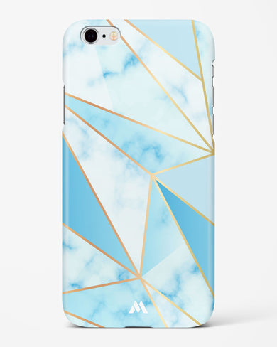 Marble Triangles Gold and Blue Hard Case Phone Cover-(Apple)