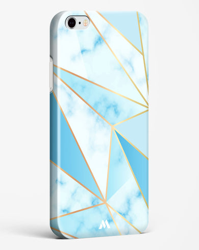 Marble Triangles Gold and Blue Hard Case Phone Cover-(Apple)